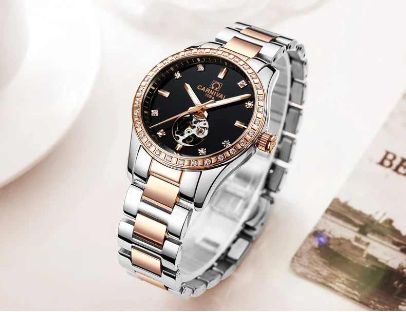 Luxury Automatic Movement Waterproof Wristwatches for Women