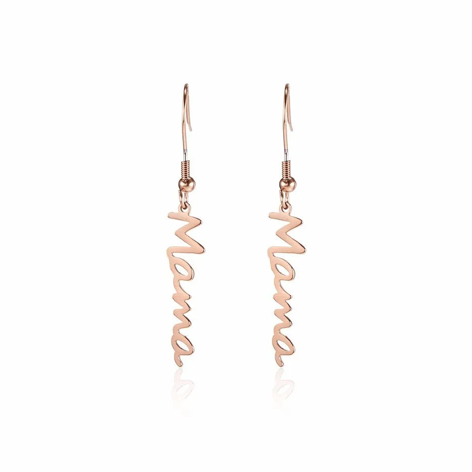 "Mama" Letter Drop Earrings