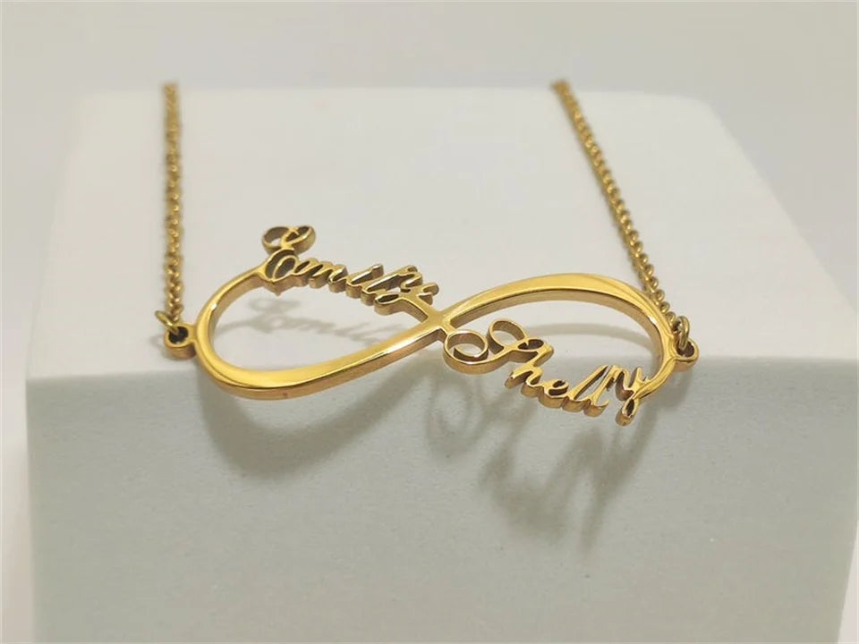 Custom Personalized 1-4 Names Bracelet on Infinity Pendant