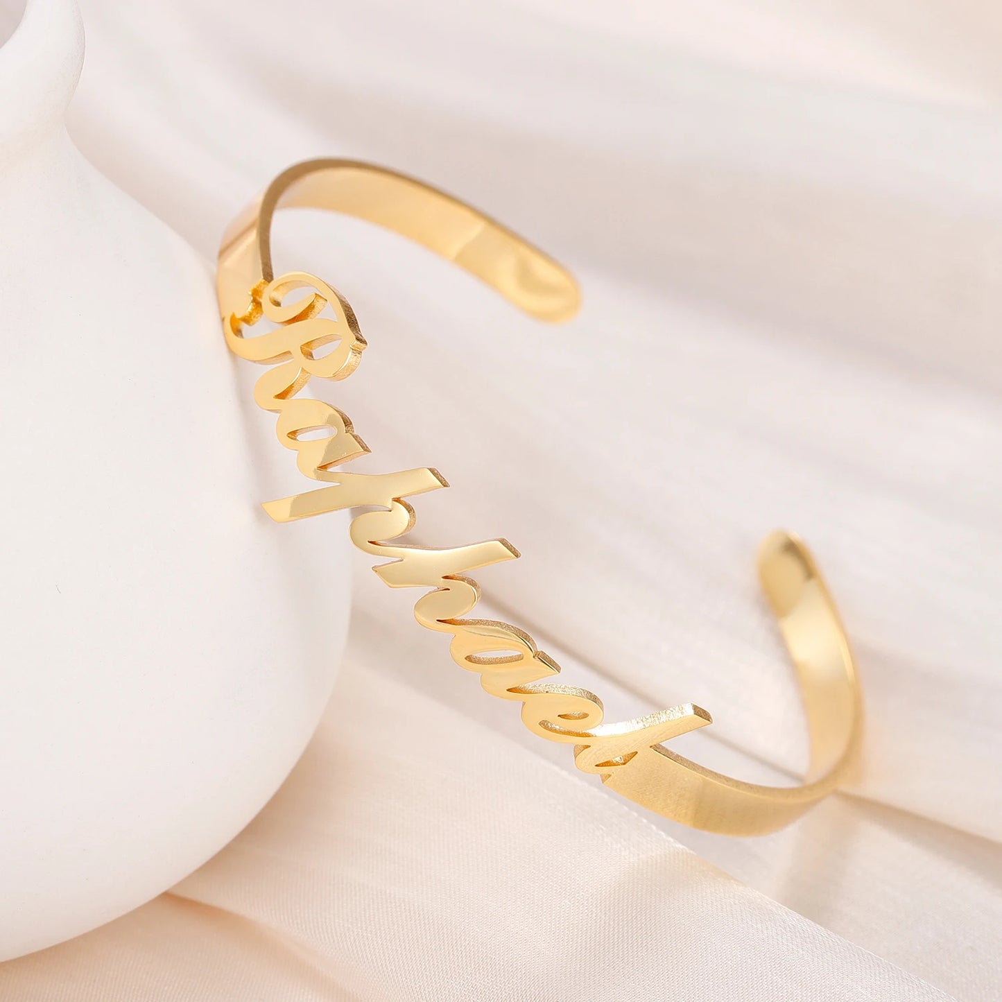Custom Personalized Name Open Bangle Cuff Bracelet