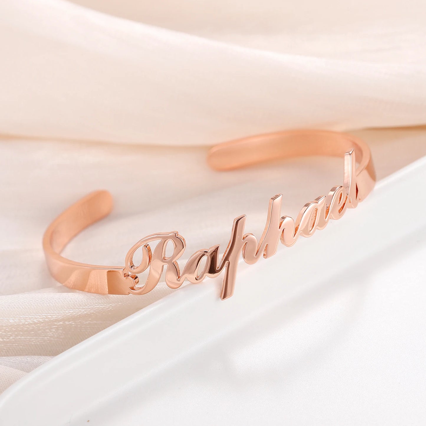 Custom Personalized Name Open Bangle Cuff Bracelet