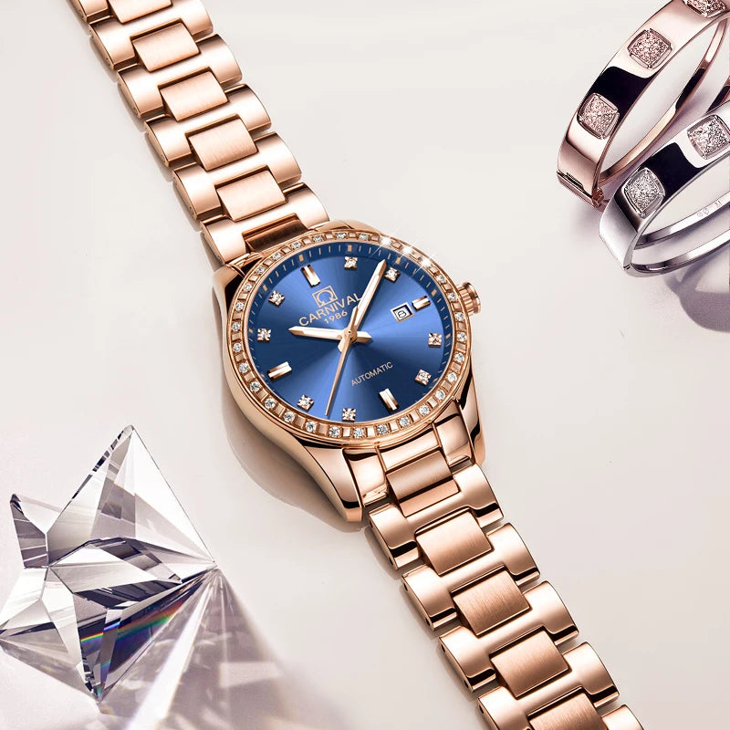 Luxury Automatic Movement Waterproof Wristwatches for Women