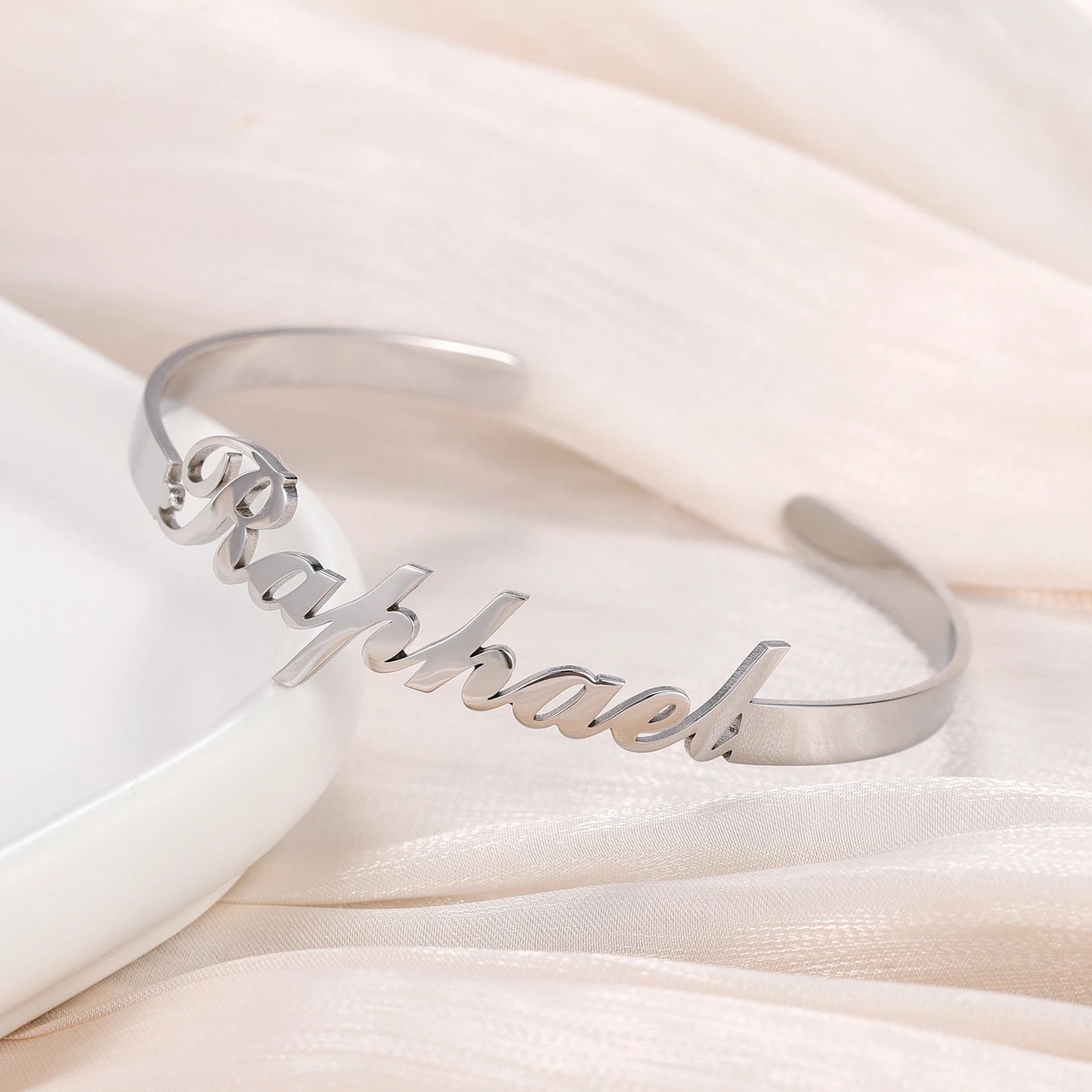 Custom Personalized Name Open Bangle Cuff Bracelet