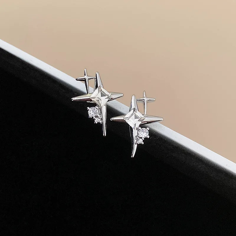 Cross Star Zircon Earrings