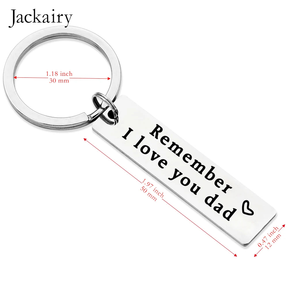"Remember I Love You Dad" Engraved Keychain and Necklace