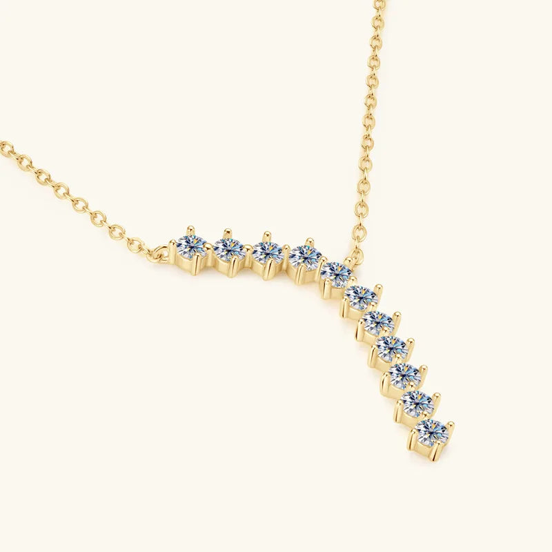 Apaison Silver/Gold Moissanite Adjustable Pendant Necklace for Women