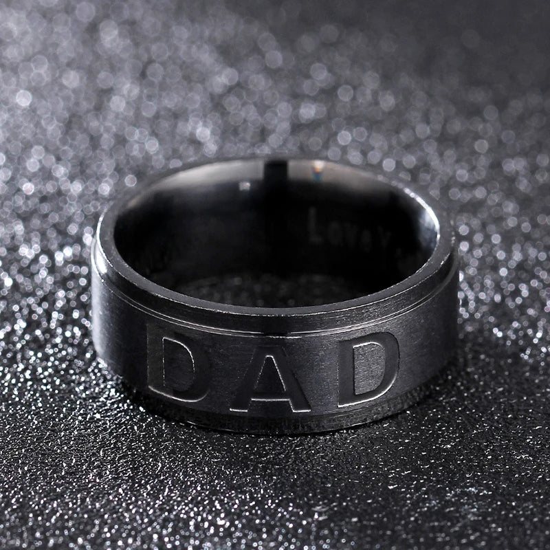 "Love You DAD" Engraved Ring for Men