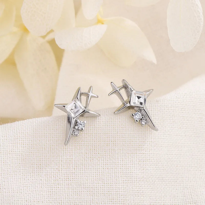 Cross Star Zircon Earrings
