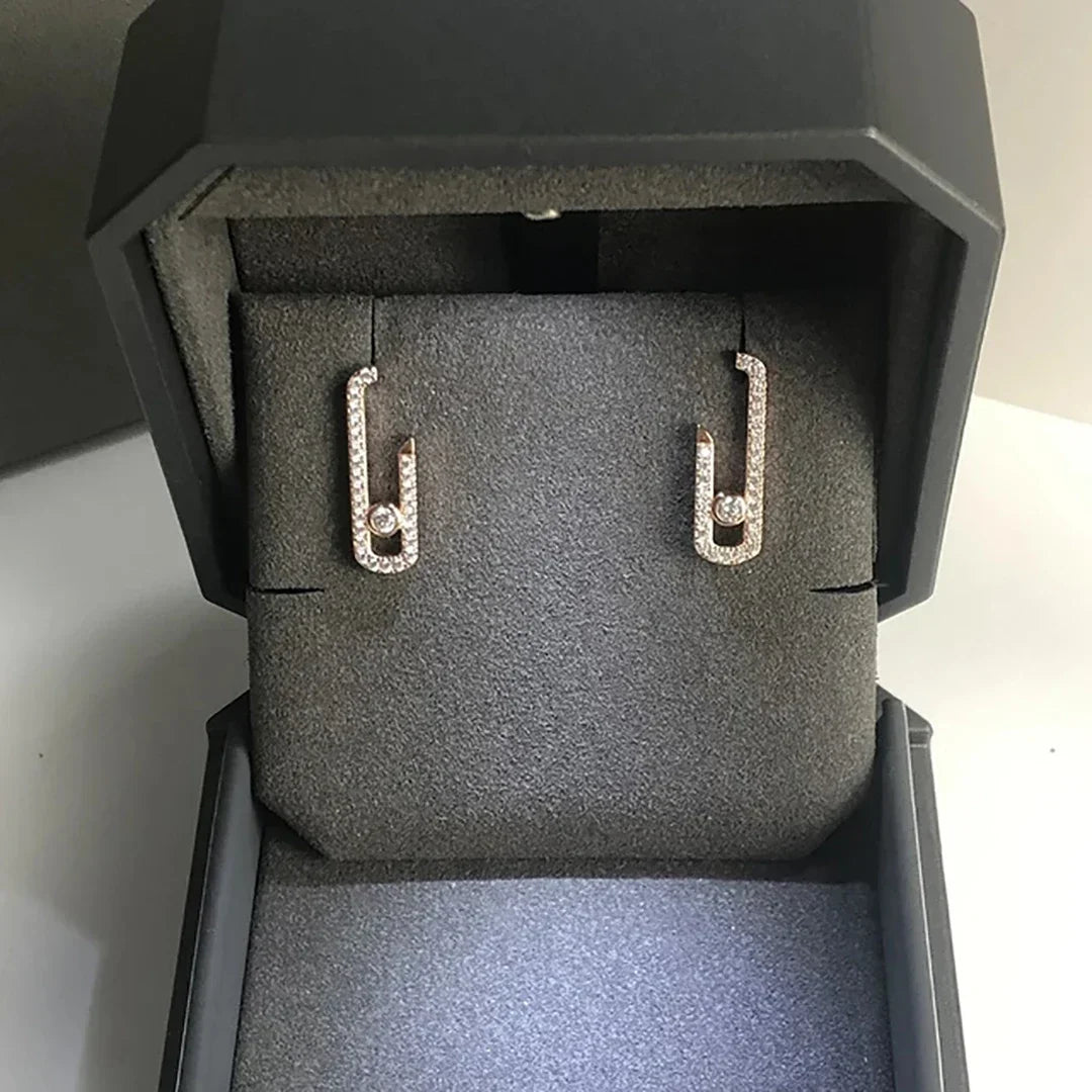 Luxury Silver Diamond Dangle Earrings for Women