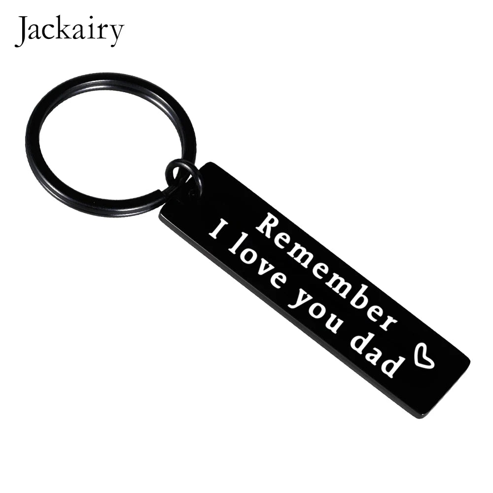 "Remember I Love You Dad" Engraved Keychain and Necklace