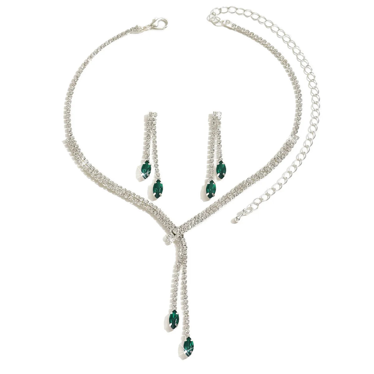 Zirconia Long Necklace and Earrings Sets for Women
