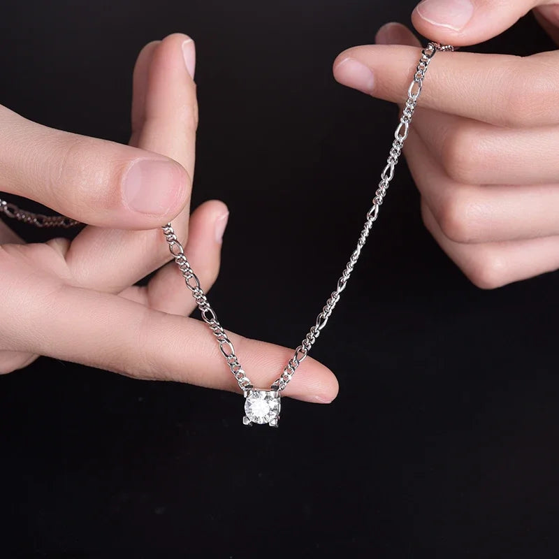 2 Carat Moissanite Diamond Pendant Necklace for Women