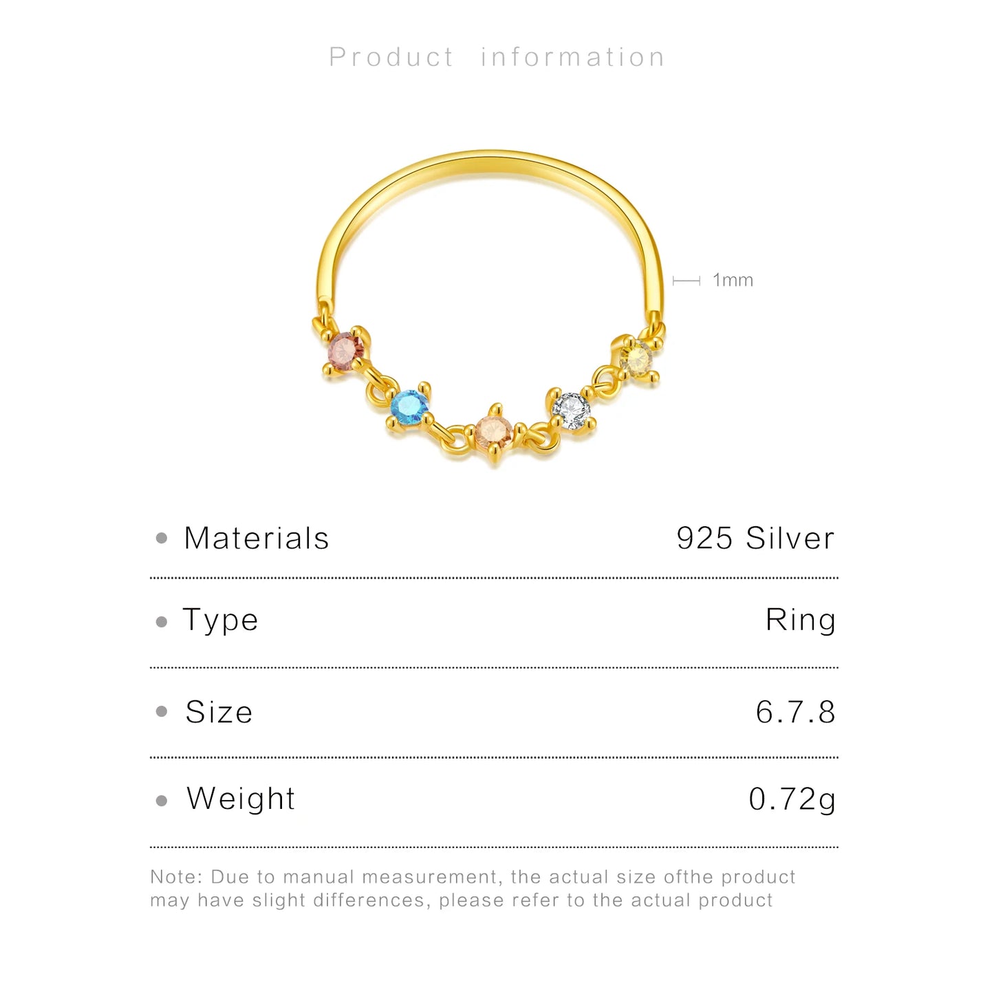 Silver Gold Zircon Rings for Women