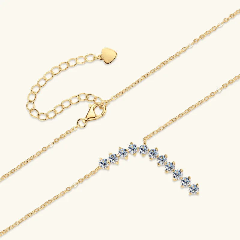 Apaison Silver/Gold Moissanite Adjustable Pendant Necklace for Women