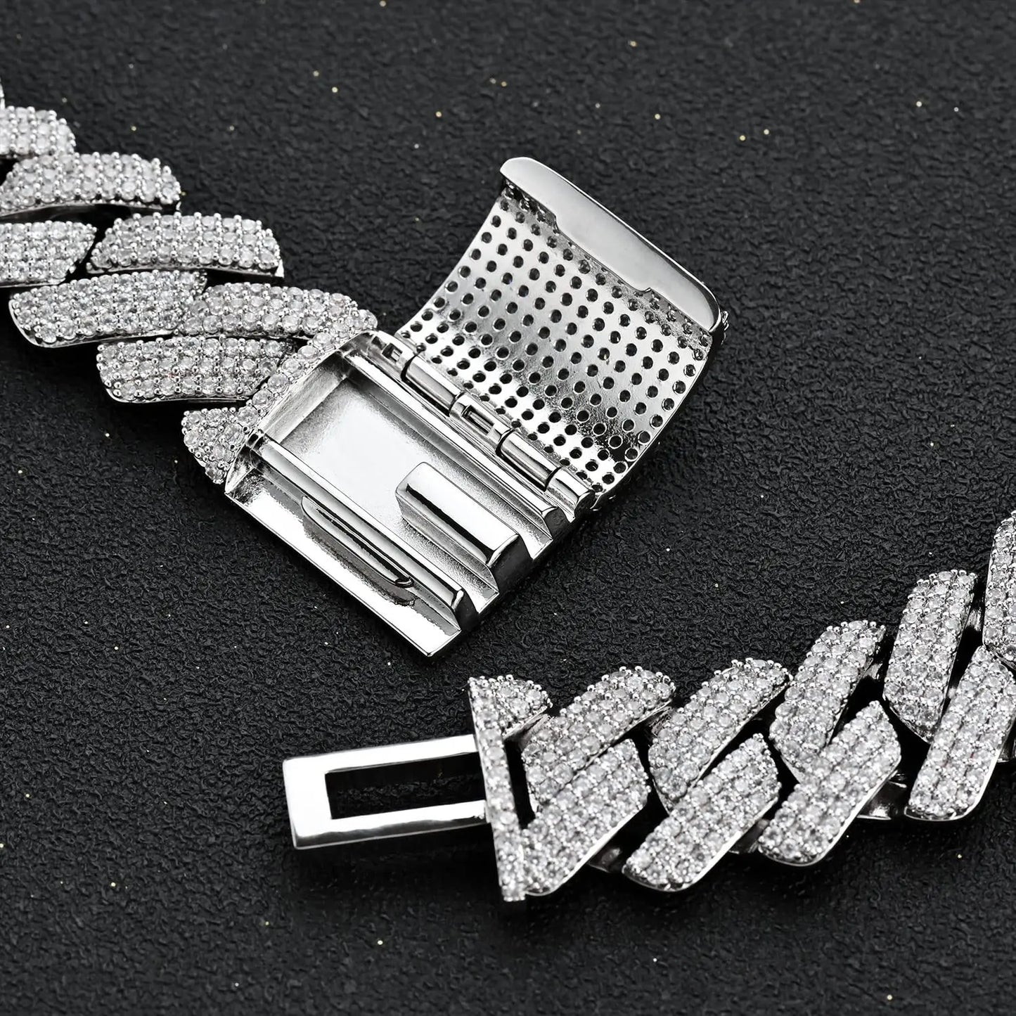 Iced Cubic Zirconia Link Bracelet for Men