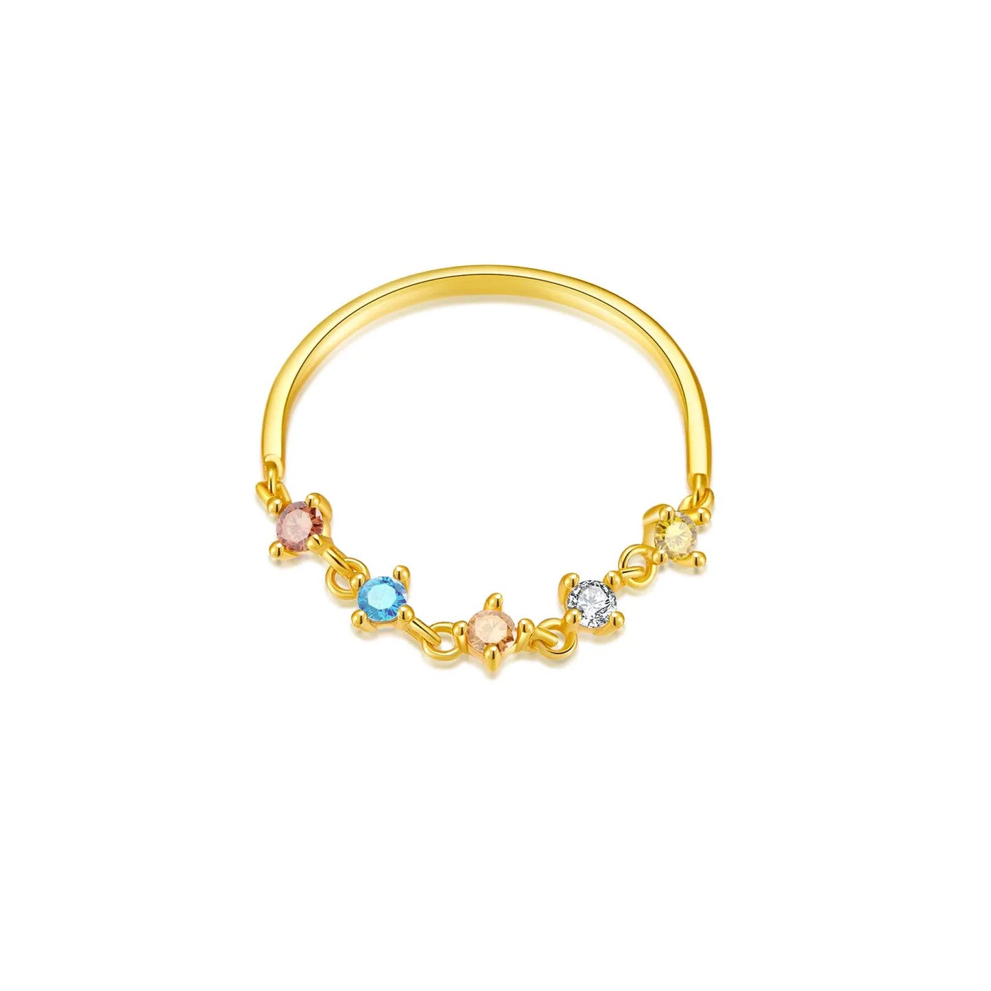 Silver Gold Zircon Rings for Women