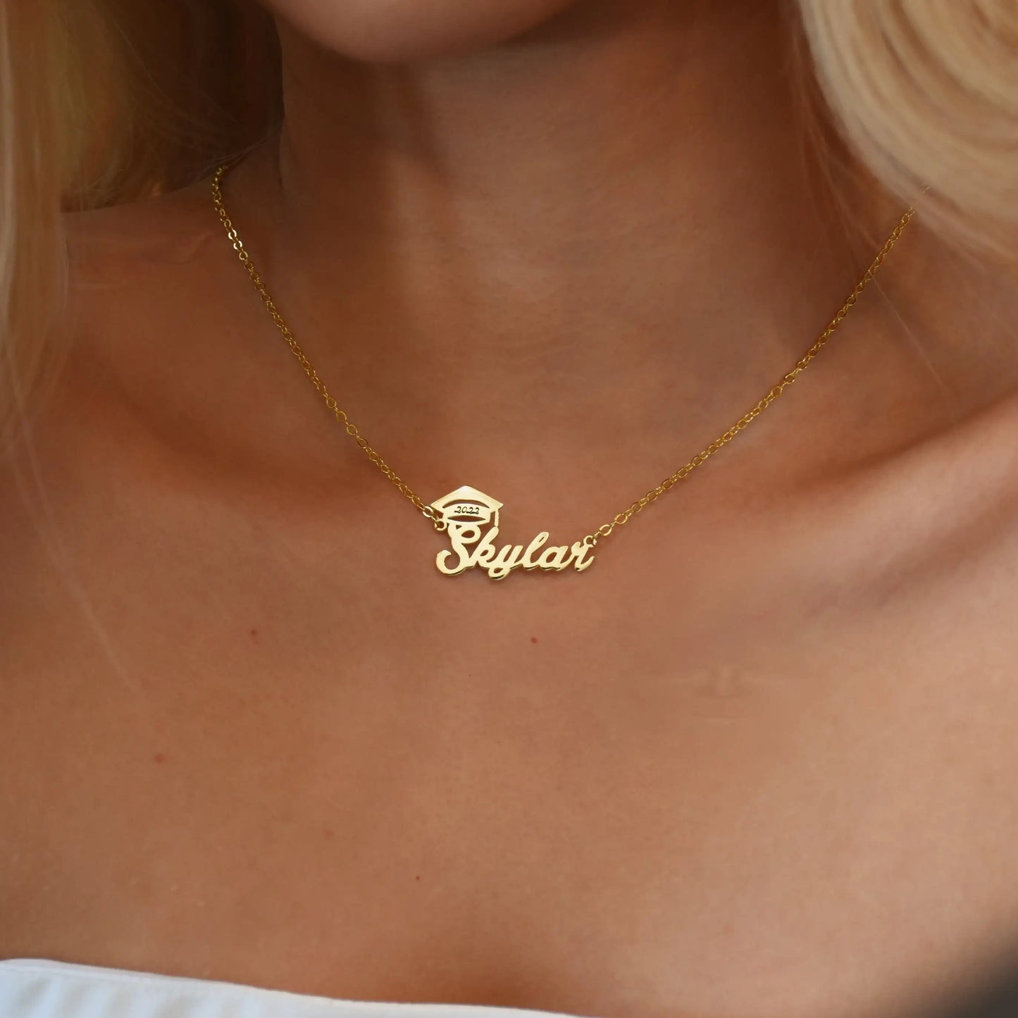 Custom Personalized Name and Date Graduation Necklace
