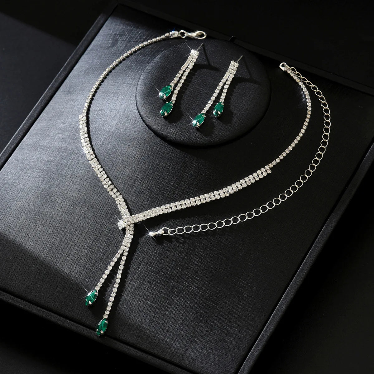 Zirconia Long Necklace and Earrings Sets for Women