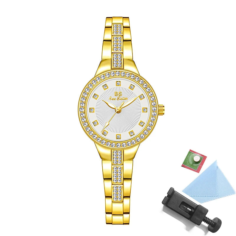 Quartz Clock Luxury Silver Gold Wristwatches for Women