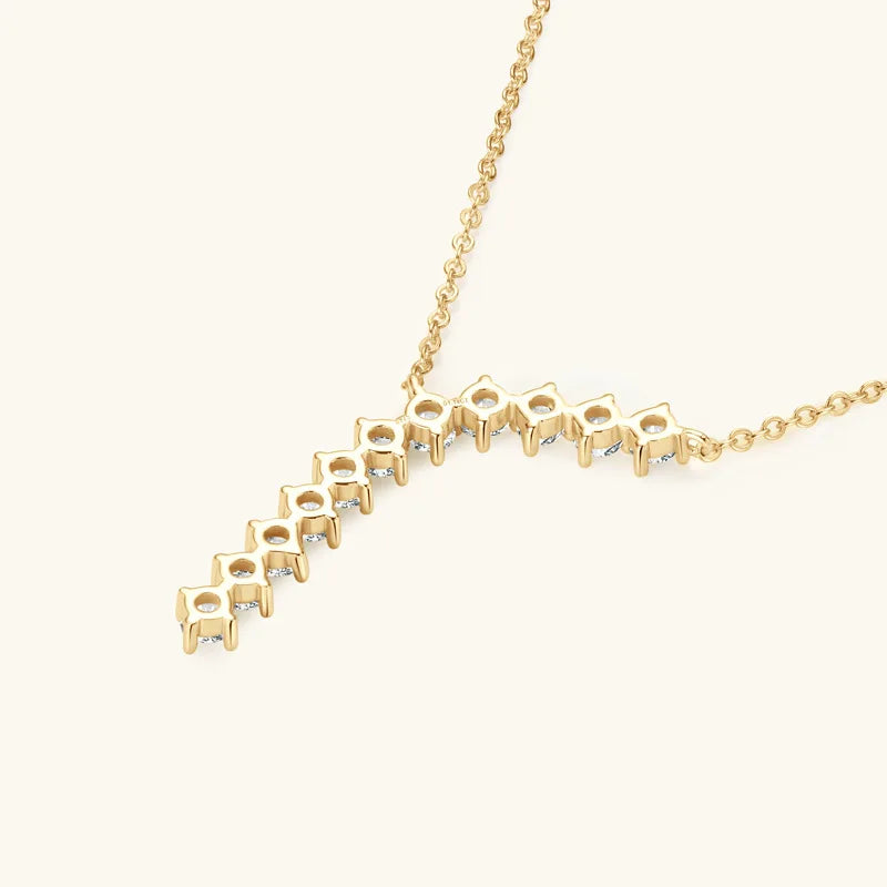 Apaison Silver/Gold Moissanite Adjustable Pendant Necklace for Women