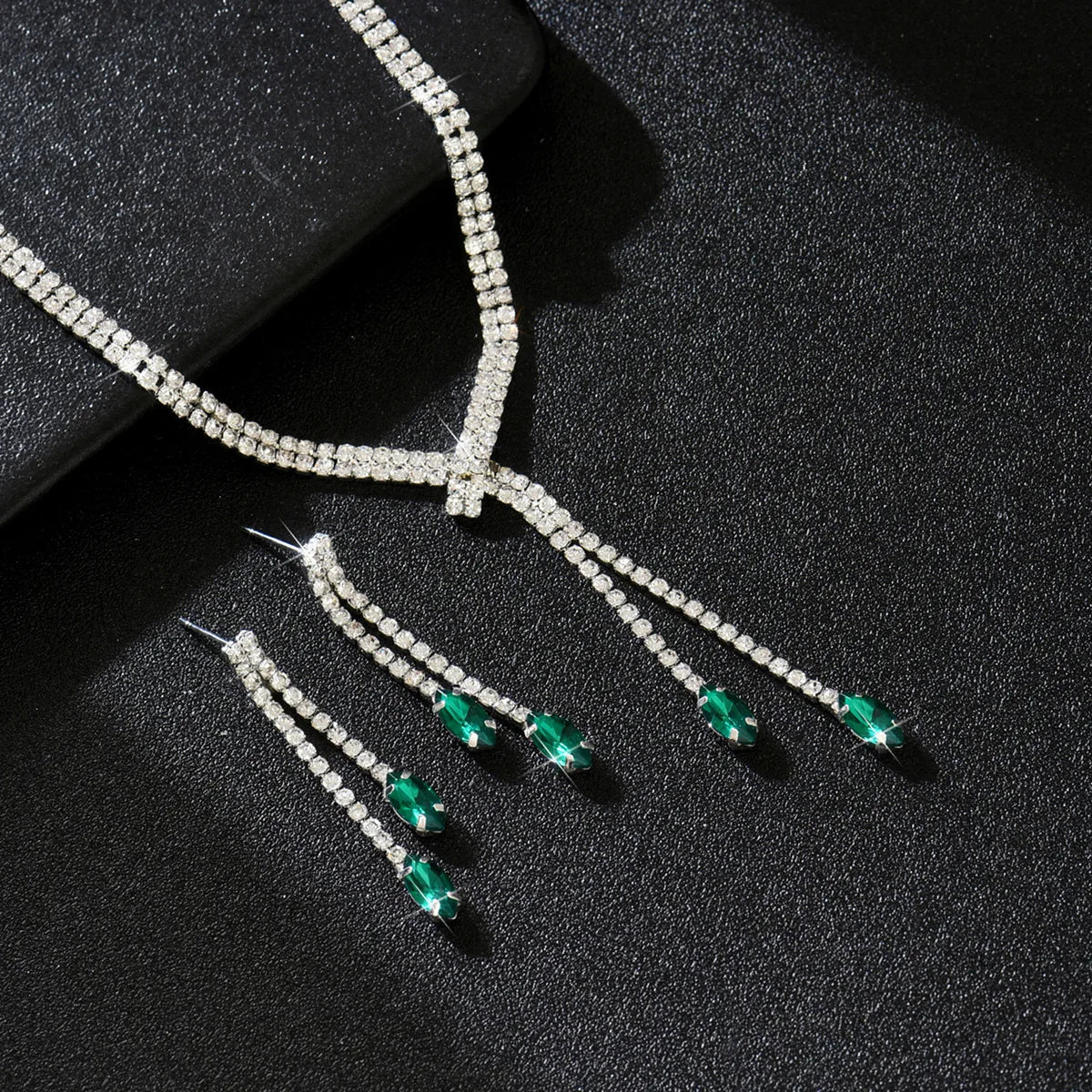 Zirconia Long Necklace and Earrings Sets for Women