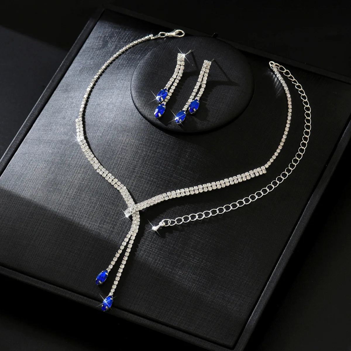 Zirconia Long Necklace and Earrings Sets for Women