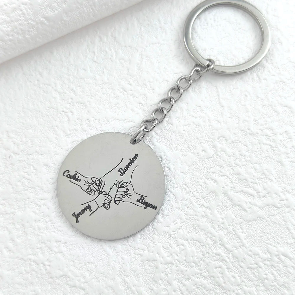 Custom Personalized 2-4 Names Keychains