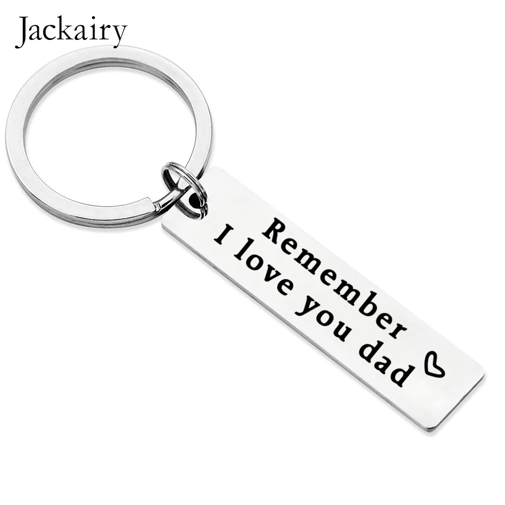 "Remember I Love You Dad" Engraved Keychain and Necklace