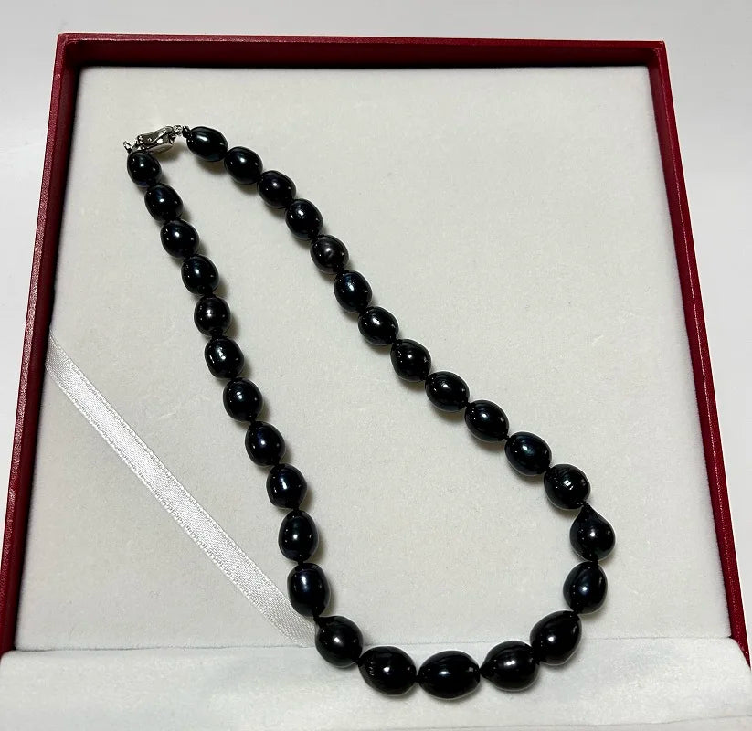 Natural Tahitian Black Pearl Necklace for Women