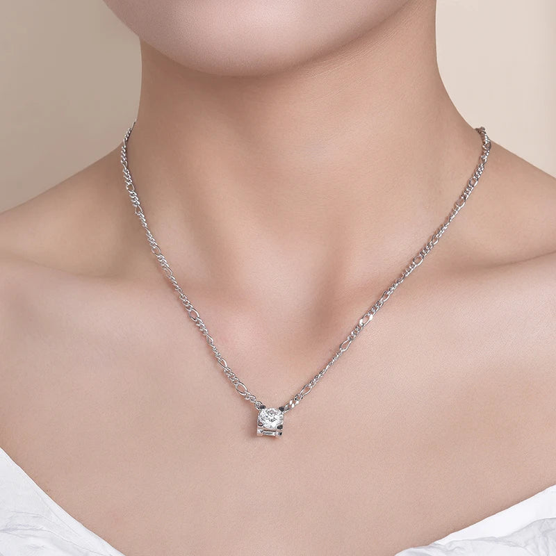 2 Carat Moissanite Diamond Pendant Necklace for Women