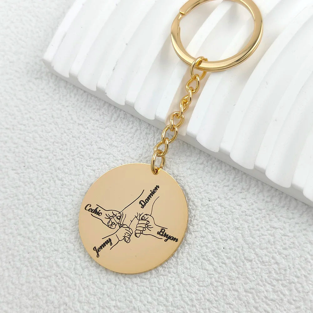 Custom Personalized 2-4 Names Keychains
