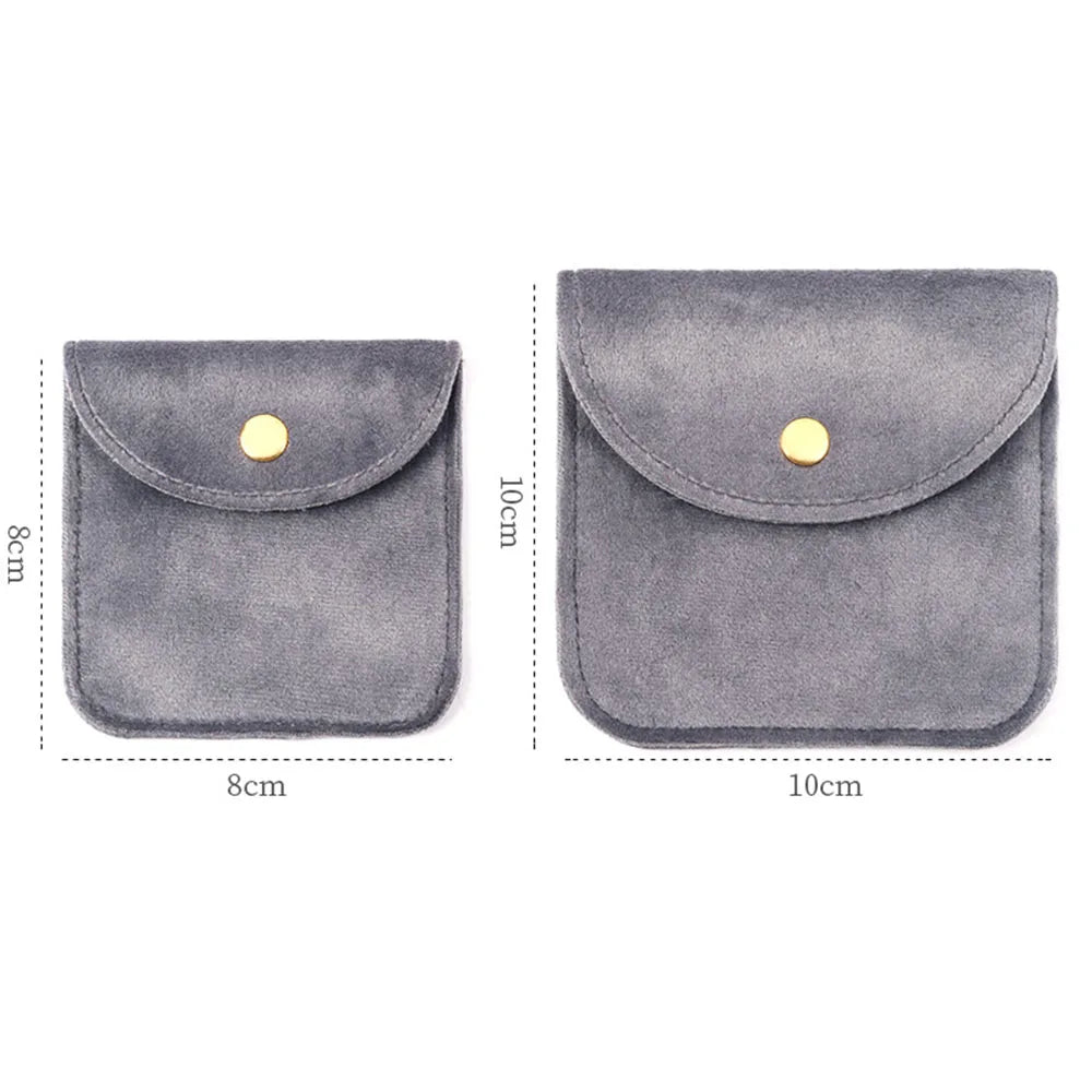 Velvet Jewellery Pouch with Snap Button