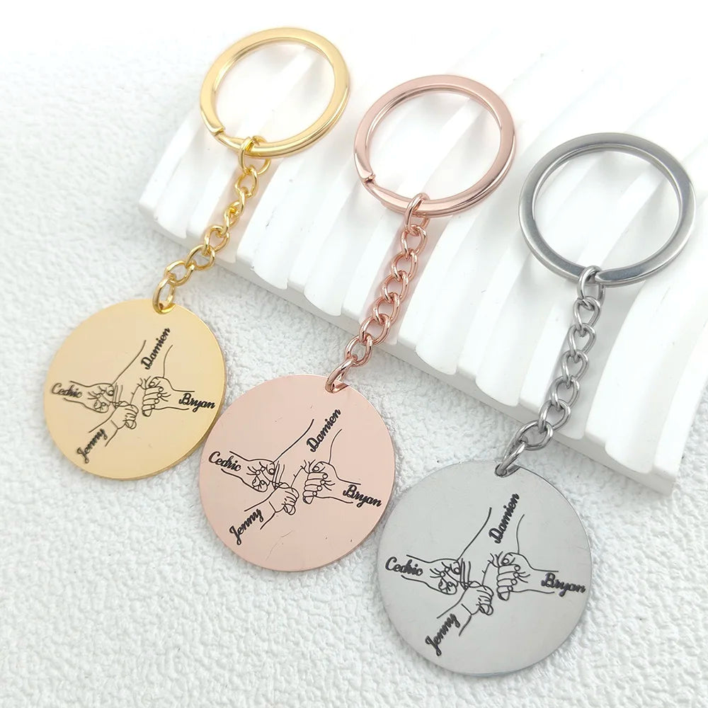 Custom Personalized 2-4 Names Keychains