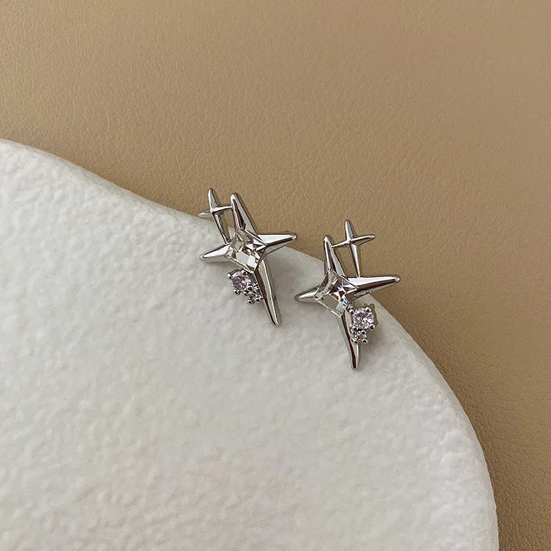 Cross Star Zircon Earrings