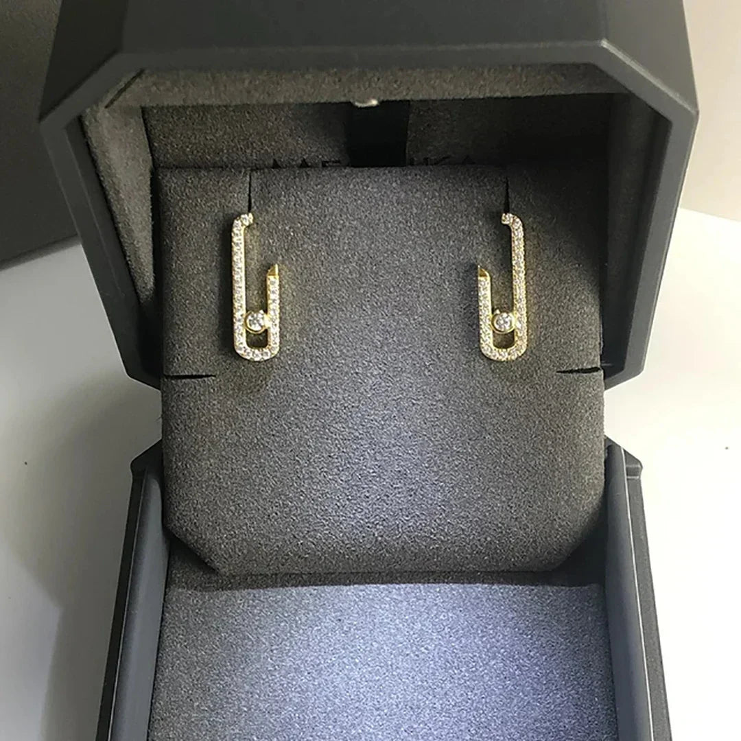 Luxury Silver Diamond Dangle Earrings for Women