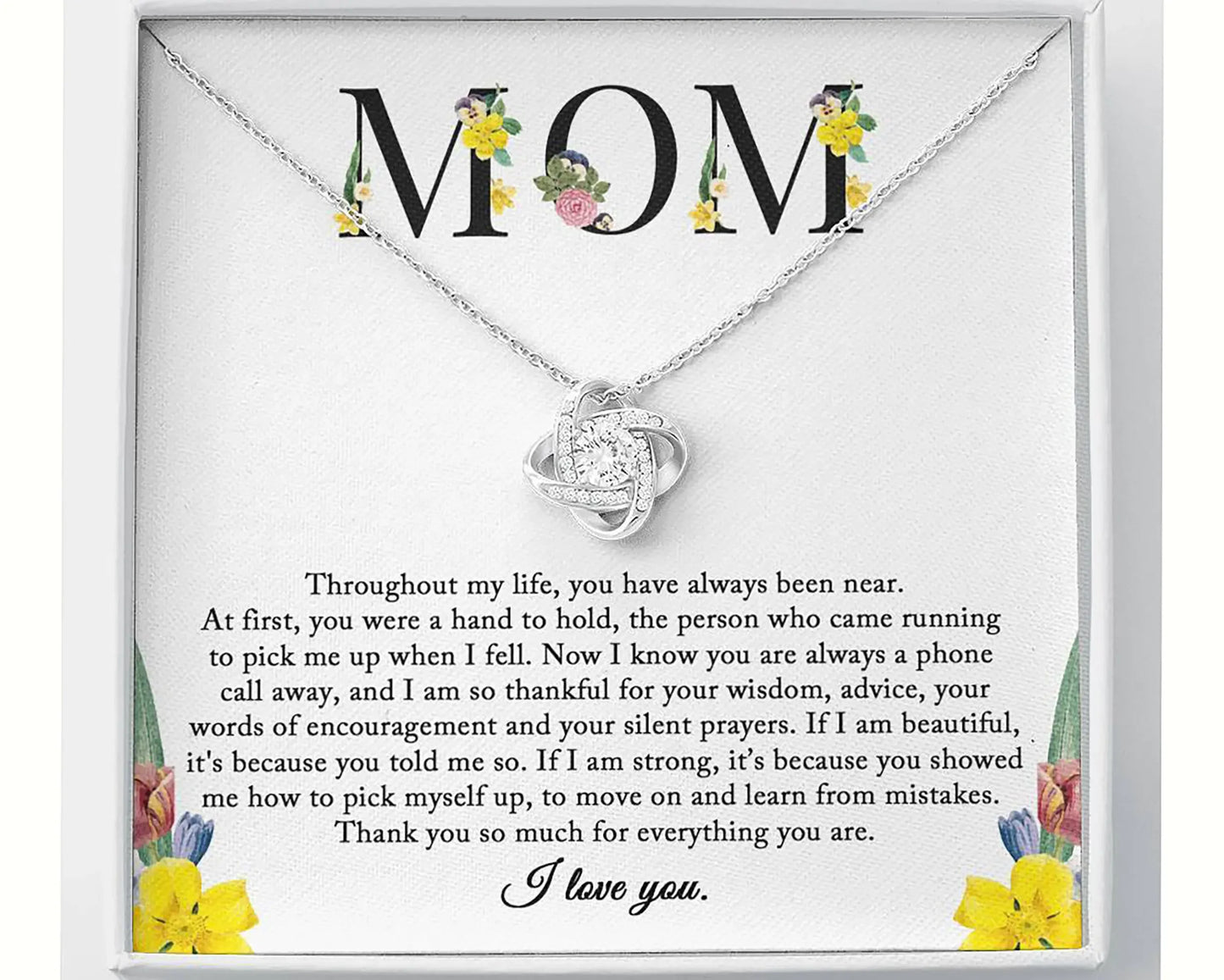 "MOM" Zirconia Pendant Necklace