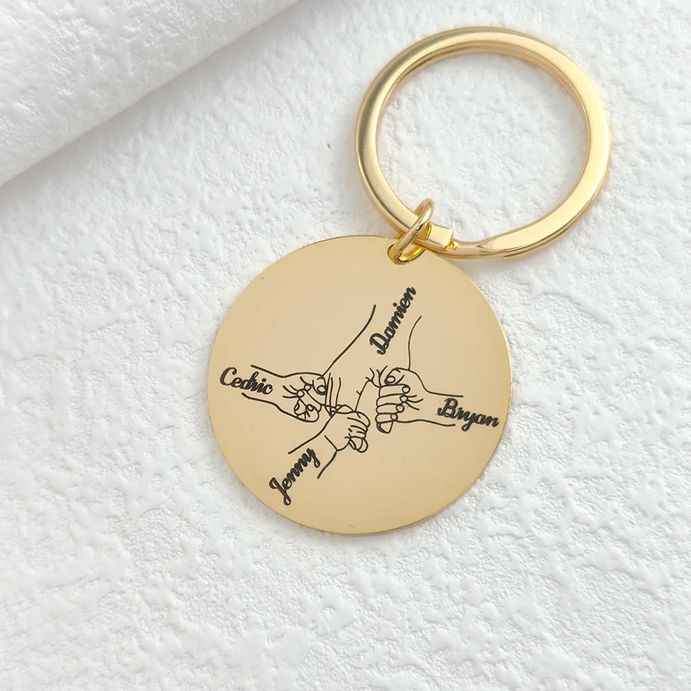 Custom Personalized 2-4 Names Keychains