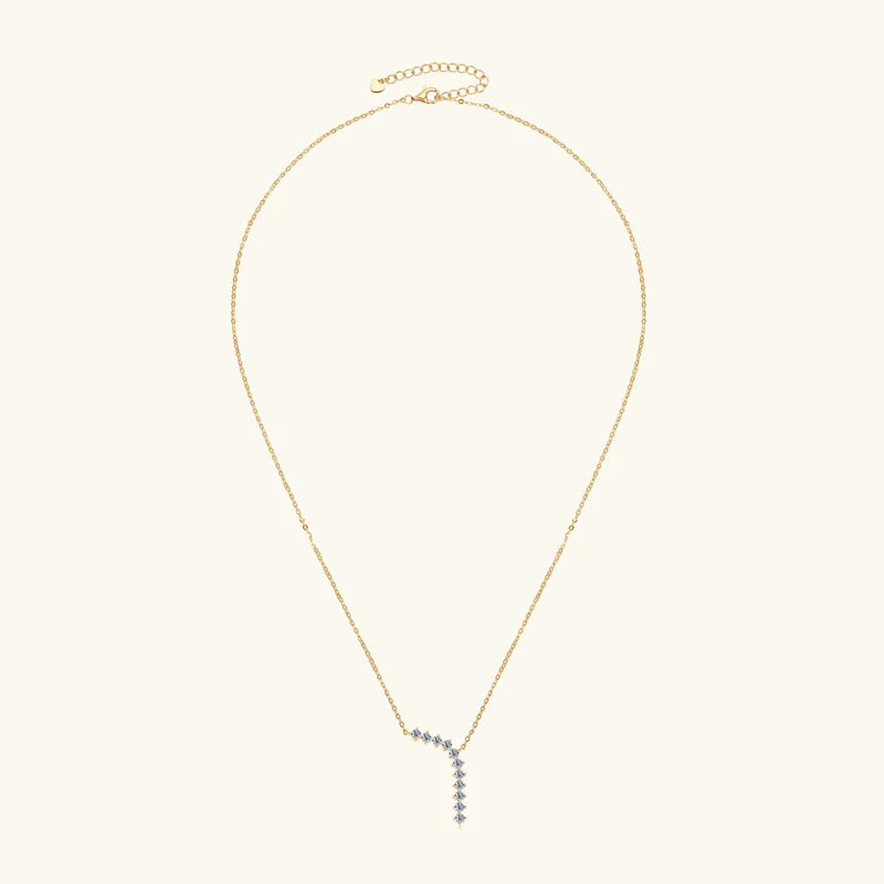 Apaison Silver/Gold Moissanite Adjustable Pendant Necklace for Women