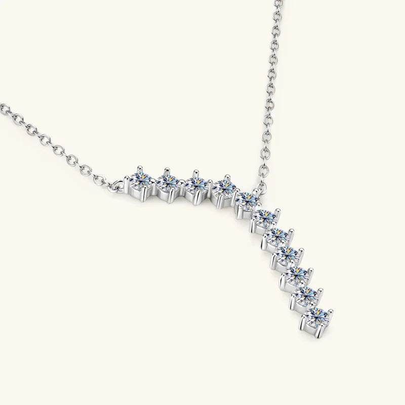 Apaison Silver/Gold Moissanite Adjustable Pendant Necklace for Women