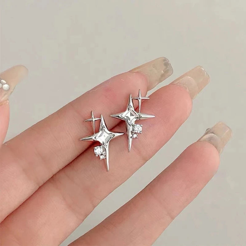 Cross Star Zircon Earrings