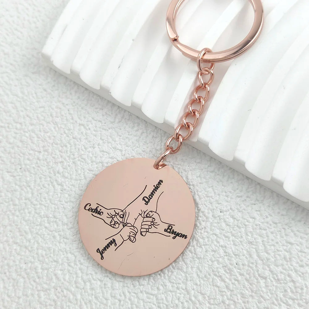Custom Personalized 2-4 Names Keychains