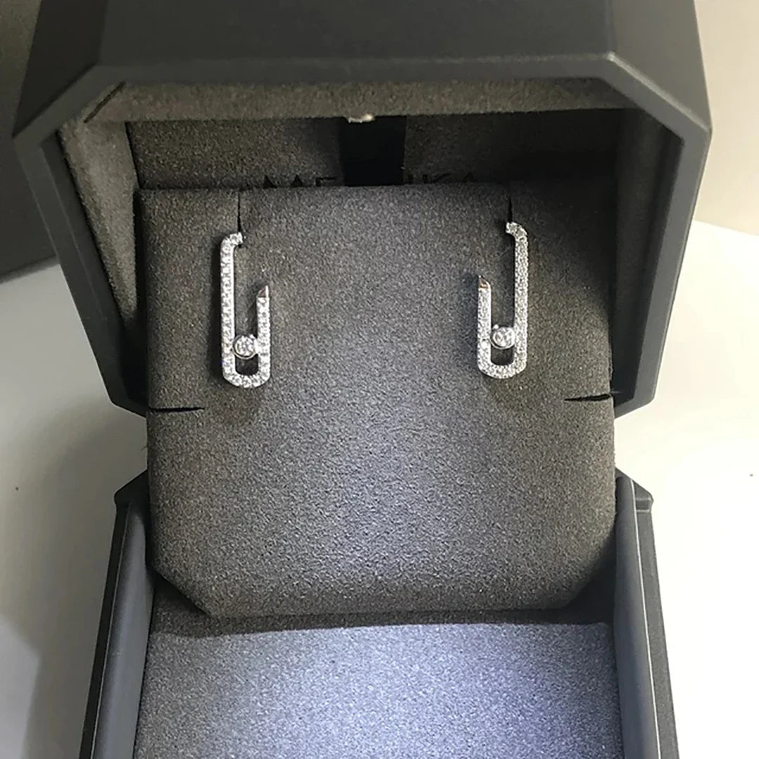 Luxury Silver Diamond Dangle Earrings for Women