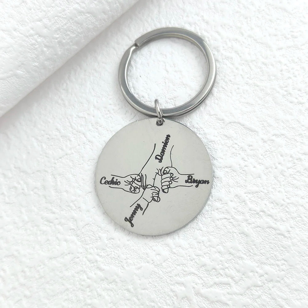 Custom Personalized 2-4 Names Keychains