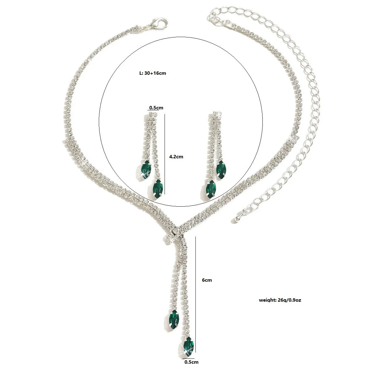 Zirconia Long Necklace and Earrings Sets for Women