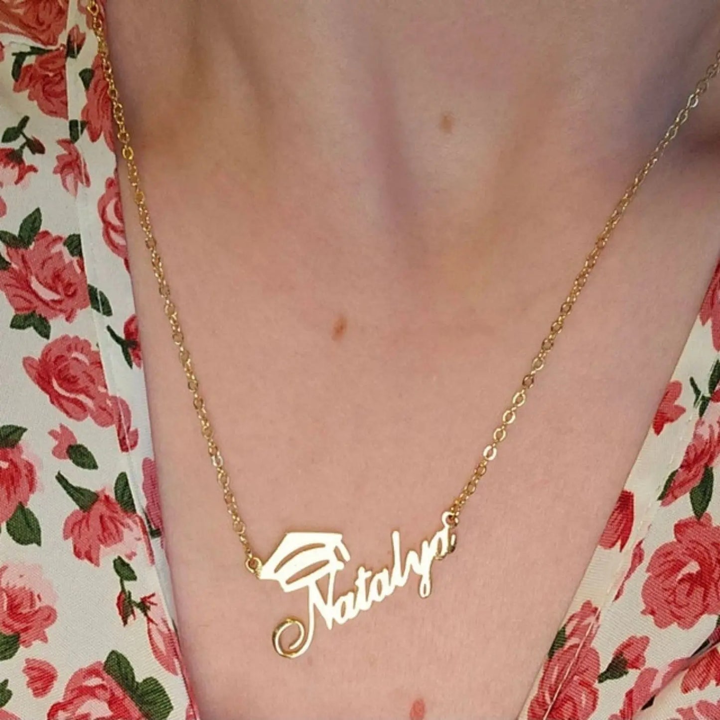 Custom Personalized Name and Date Graduation Necklace