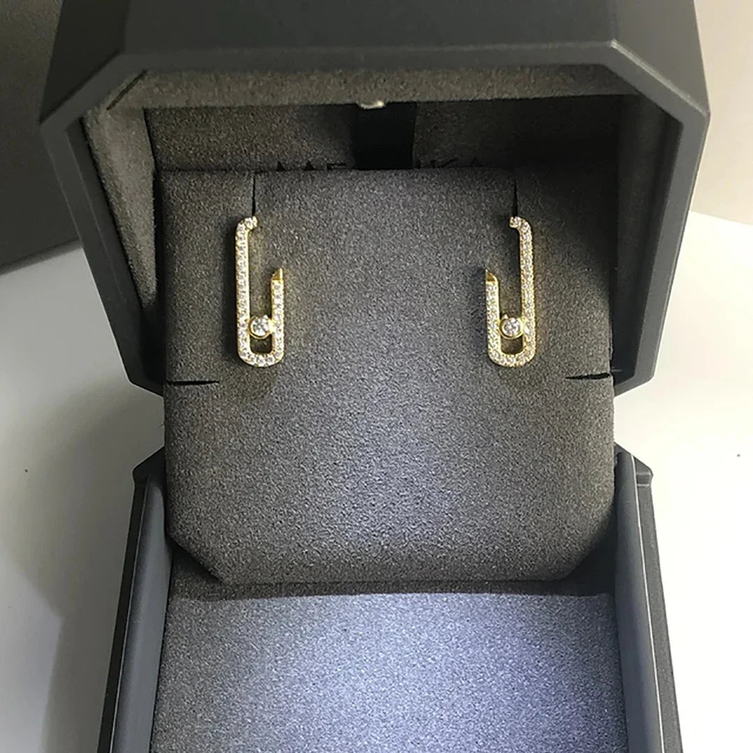 Luxury Silver Diamond Dangle Earrings for Women
