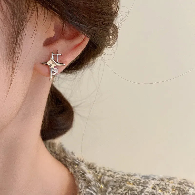 Cross Star Zircon Earrings