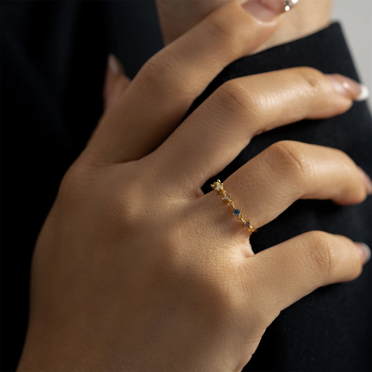 Silver Gold Zircon Rings for Women