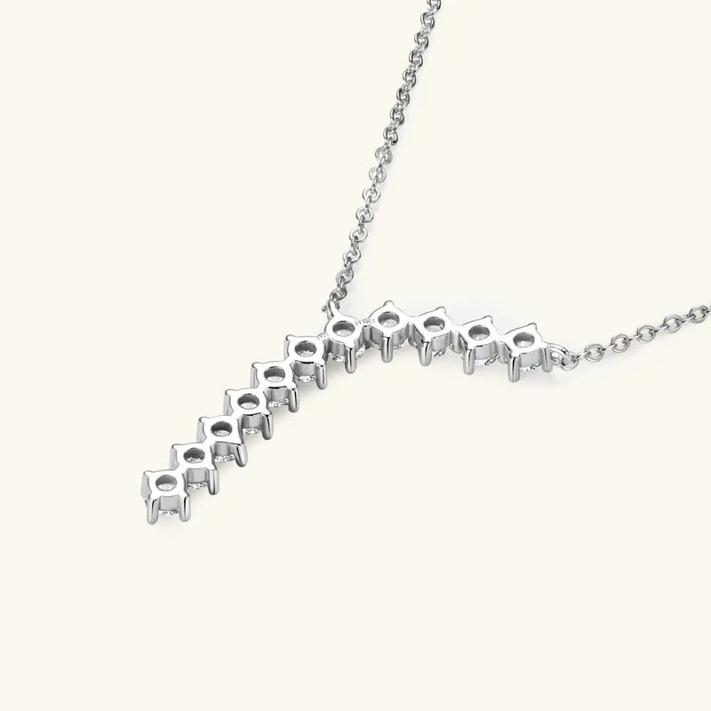 Apaison Silver/Gold Moissanite Adjustable Pendant Necklace for Women