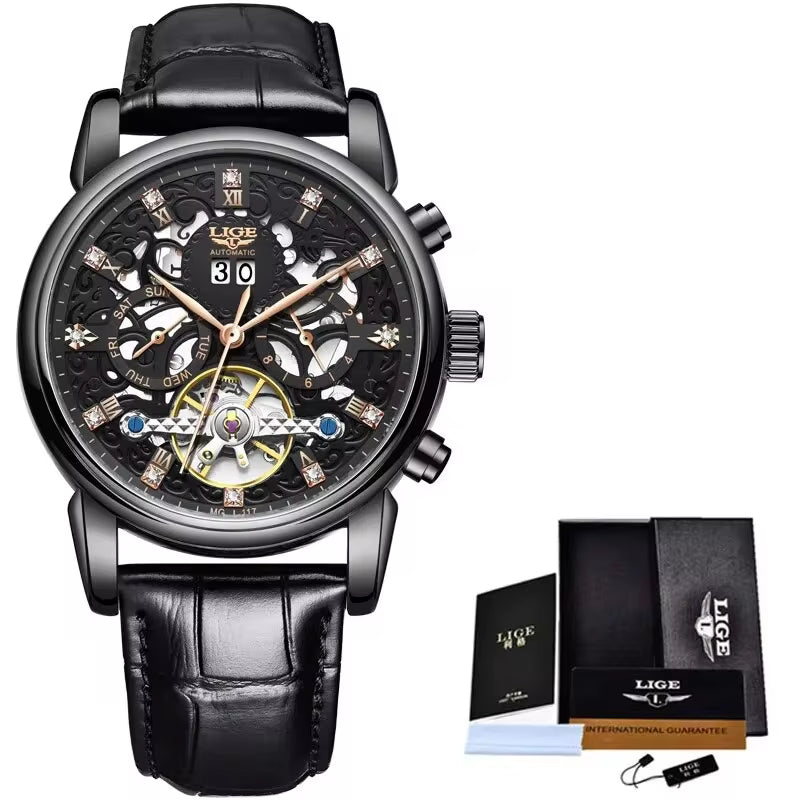 Top Brand Luxury Tourbillon Watch Men Fashion Business Watch for Men Casual Sport Waterproof Men Mechanical Automatic Watch